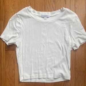 Beyond Yoga White Ribbed Short Sleeve Top XS